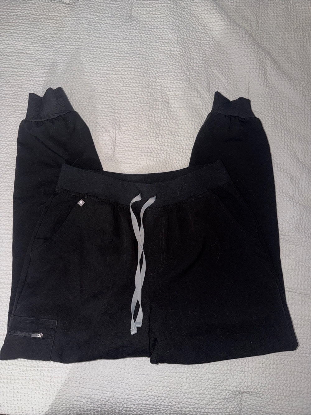 Figs Black Drawstring Track Joggers